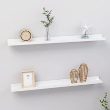 vidaXL 2 db magasfényű fehér fali polc 80 x 9 x 3 cm bútor