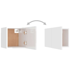 vidaXL 2 db magasfényű fehér falra szerelhető TV-szekrény 30,5x30x30cm bútor