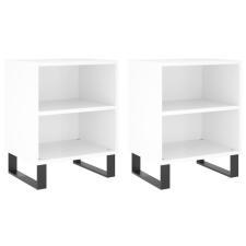 vidaXL 2 db magasfényű fehér szerelt fa éjjeliszekrény 40x30x50 cm (826801) bútor