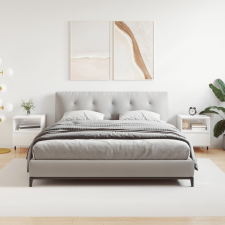 vidaXL 2 db magasfényű fehér szerelt fa éjjeliszekrény 40x35x50 cm bútor