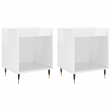 vidaXL 2 db magasfényű fehér szerelt fa éjjeliszekrény 40x35x50 cm (830705) bútor