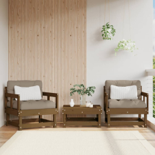 vidaXL 2 db mézbarna tömör fenyőfa kerti szék párnákkal kerti bútor