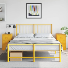 vidaXL 2 db mustársárga acél éjjeliszekrény 34,5 x 39 x 62 cm bútor