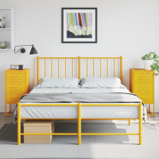 vidaXL 2 db mustársárga acél éjjeliszekrény 36 x 39 x 78 cm bútor
