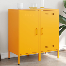 vidaXL 2 db mustársárga hideghengerelt acél tálalószekrény 36x39x79 cm bútor