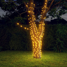 vidaXL 2 db napelemes 200 LED-es törtfehér kül- és beltéri fényfüzér kültéri izzósor