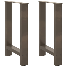 vidaXL 2 db natúr acél étkezőasztal láb 60 x (72-73) cm acél bútor