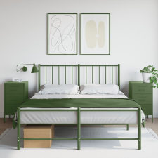 vidaXL 2 db olívazöld hideghengerelt acél éjjeliszekrény 36x39x68 cm bútor