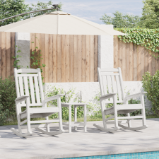 vidaXL 2 db-os Kertihintaszék Fehér 70x92x107.5 cm HDPE kerti bútor