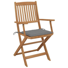 vidaXL 2 db összecsukható tömör akácfa kerti szék párnákkal kerti bútor