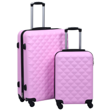 vidaXL 2 db rózsaszín ABS keményfalú gurulós bőrönd kézitáska és bőrönd
