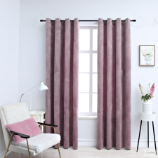 vidaXL 2 db rózsaszín bársony sötétítőfüggöny gyűrűkkel 140 x 245 cm lakástextília