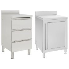 vidaXL 2 db rozsdamentes acél kereskedelmi konyhaszekrény bútor