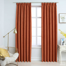 vidaXL 2 db rozsdavörös sötétítőfüggöny kampókkal 140 x 175 cm lakástextília
