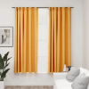 vidaXL 2 db sárga vászonhatású sötétítőfüggöny kampókkal 140 x 175 cm