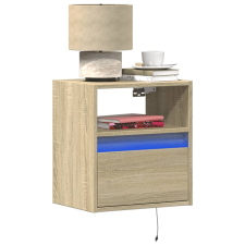 vidaXL 2 db sonoma tölgy színű fali TV-szekrény LED-del 41x31x45 cm bútor