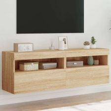 vidaXL 2 db sonoma-tölgy színű fali TV-szekrény LED-del 60x30x40 cm bútor