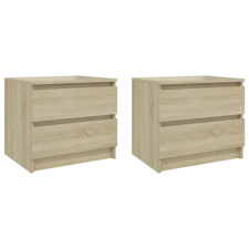 vidaXL 2 db sonoma-tölgy színű forgácslap éjjeliszekrény 50x39x43,5 cm (806200) bútor