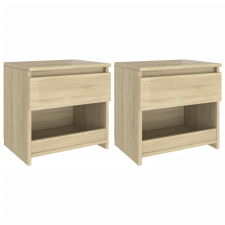 vidaXL 2 db sonoma tölgy színű szerelt fa éjjeliszekrény 40x30x39 cm (803450) bútor