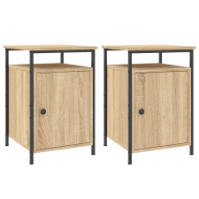 vidaXL 2 db sonoma tölgy színű szerelt fa éjjeliszekrény 40x42x60 cm (825866) bútor