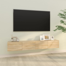 vidaXL 2 db sonoma-tölgyszín szerelt fa fali TV-szekrény 100x30x30 cm bútor