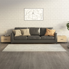 vidaXL 2 db sonoma-tölgyszínű dohányzóasztal fémlábakkal 50x50x40 cm bútor