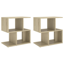vidaXL 2 db sonoma-tölgyszínű forgácslap éjjeliszekrény 50x30x51,5 cm (806371) bútor