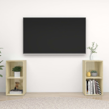 vidaXL 2 db sonoma-tölgyszínű forgácslap TV-szekrény 72 x 35 x 36,5 cm bútor