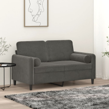 vidaXL 2 db sötétszürke bársony díszpárna Ø15x50 cm lakástextília