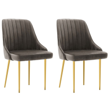 vidaXL 2 db sötétszürke bársony étkezőszék bútor