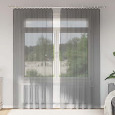 vidaXL 2 db sötétszürke fátyolfüggönyök hurokkal 140x245 cm lakástextília