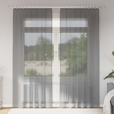 vidaXL 2 db sötétszürke voile függönyök rúd zsebekkel lakástextília