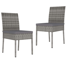 vidaXL 2 db szürke kerti polyrattan étkezőszék (315108) kerti bútor