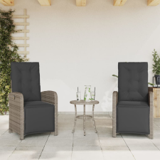 vidaXL 2 db szürke polyrattan dönthető kerti szék lábtartóval kerti bútor