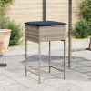 vidaXL 2 db szürke polyrattan kerti bárszék párnákkal