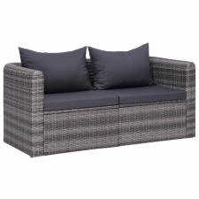 vidaXL 2 db szürke polyrattan kerti sarokkanapé kerti bútor