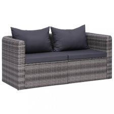 vidaXL 2 db szürke polyrattan kerti sarokkanapé kerti bútor