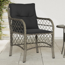 vidaXL 2 db szürke polyrattan kerti szék párnával kerti bútor