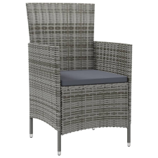 vidaXL 2 db szürke polyrattan kerti szék párnával (316682) kerti bútor