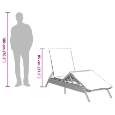 vidaXL 2 db szürke polyrattan napozóágy asztallal kerti bútor