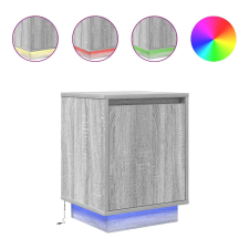vidaXL 2 db szürke sonoma éjjeliszekrények LED világítással 38x34x50cm (861276) bútor