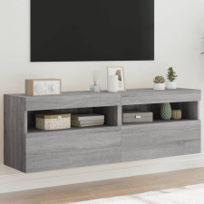 vidaXL 2 db szürke sonoma fali TV-szekrény LED-ekkel 60x30x40 cm bútor