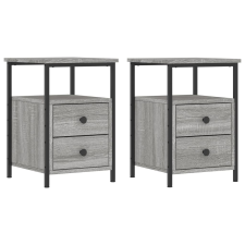 vidaXL 2 db szürke sonoma színű éjjeliszekrény 34x35,5x50 cm (826020) bútor