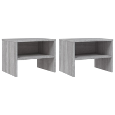 vidaXL 2 db szürke-sonoma színű szerelt fa éjjeliszekrény 40x30x30 cm (815240) bútor