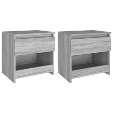 vidaXL 2 db szürke sonoma színű szerelt fa éjjeliszekrény 40x30x39 cm bútor