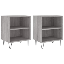 vidaXL 2 db szürke-sonoma színű szerelt fa éjjeliszekrény 40x30x50 cm (826793) bútor