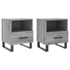 vidaXL 2 db szürke sonoma színű szerelt fa éjjeliszekrény 40x35x47,5cm (827497) bútor