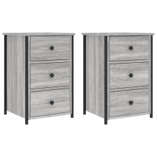 vidaXL 2 db szürke sonoma színű szerelt fa éjjeliszekrény 40x36x60 cm (826000) bútor