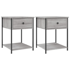 vidaXL 2 db szürke sonoma színű szerelt fa éjjeliszekrény 44x45x58 cm (825850) bútor