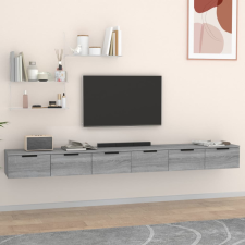 vidaXL 2 db szürke sonoma színű szerelt fa faliszekrény 102x30x20 cm bútor
